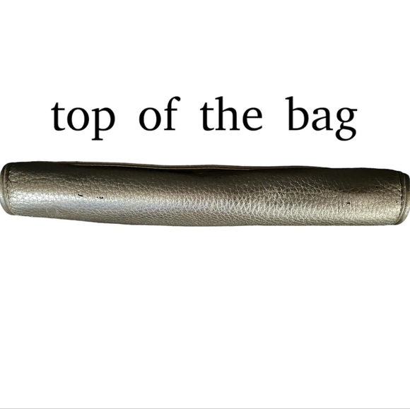 Tory Burch Leather cream color fold over clutch - Picture 5 of 5